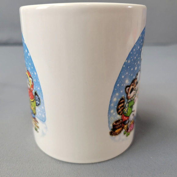 Tb Trading Co Mug Winter Snowman Mouse Racoon Kitty Cat Bunny Coffee Cup 3.75" T - Picture 4 of 9